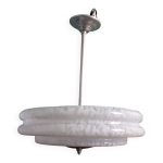 Suspension art d�co globe en verre de clichy