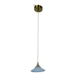 Suspension art dco en verre bleu, abat - jour verr moul 19 cm 3 dispo