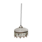 Suspension art dco verre cisel et pampilles