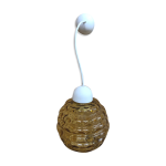 Suspension boule verre souffl orange luminaire annes 70 vintage