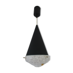 Suspension conique en métal et verre givré design années 60 - 70 Suspension conique en métal et verre givré design années 60 - 70