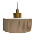 Suspension design vintage, abat - jour pliss, 1960