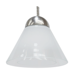 Suspension italienne � double abat - jour en verre des ann�es 70