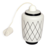 Suspension lampion noir et blanc
