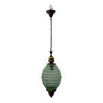 Suspension lumineuse en verre de murano vert