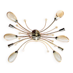 Suspension lustre art dco tardif vintage 50 dans le style stejnar