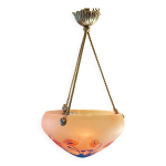 Suspension, lustre en pte de verre grave  la rochre , anne 80