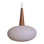 Suspension lustre plafonnier verre dpoli france scandinave 1960 pop