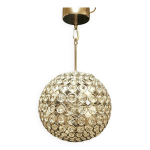 Magnifique suspension moderne de trs bonne qualit, type spoutnik. acier chrom, pampilles cristal