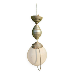 Suspension monte et baisse alu et opaline art déco Suspension monte et baisse alu et opaline art déco