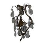 Suspension pampilles fleurs et gouttes, laiton, 1 feu