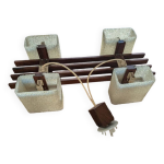 Suspension scandinave vintage en teck et perspex