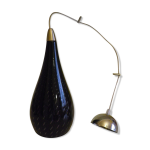Suspension signe vianne goutte inverse en verre doubl noir nuanc et intrieur violet