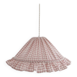 Suspension textile conique avec volant emilia petits carreaux rose Suspension textile conique avec volant emilia petits carreaux rose