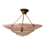 Suspension vasque art d�co en verre rose