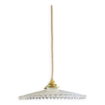 Suspension en verre ancien - opaline - blanc - douille et c�ble neuf