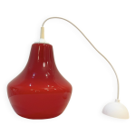 Suspension en verre opaline rouge 1970 plafonnier space age forme libre orange Suspension en verre opaline rouge 1970 plafonnier space age forme libre orange