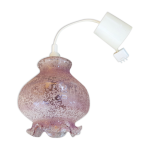 Suspension en verre rose, vintage, annes 70