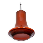 Suspension en verre rouge foncé par viktor berndt pour flygsfors suède années 1960 Suspension en verre rouge foncé par viktor berndt pour flygsfors suède années 1960