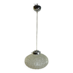 Suspension vintage ann�es 70 en verre taill� lampe boule r�tro design l