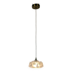 Suspension vintage en verre moul et laiton