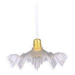 Suspension vintage en verre moul opalescent drape et dentele