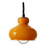 Suspension vintage en verre opalin orange