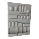 Systme de rangement mural vintage en abs blanc mat, italie 1970.