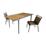 Table et ses 2 chaises, france 1970