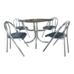 Table et 4 chaises dans le got de giotto stoppino, italie 1960