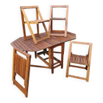 Table + 4 chaises teck massif