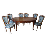 Table et 6 chaises style louis xv en massif excellent tat