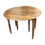Table 6 pieds louis philippe sur roulettes bois Table 6 pieds louis philippe sur roulettes bois