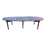 Table 6 pieds en noyer 19me ouvrante