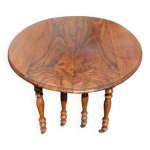 Table 8 pieds en noyer 5 rallonges flag