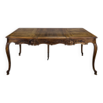 Table à allonge en noyer de style louis xv Table à allonge en noyer de style louis xv