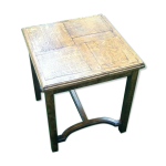Table ancienne carrée plateau chêne façon parquet de versailles Table ancienne carrée plateau chêne façon parquet de versailles