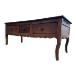Table ancienne louis xv panneaut avec 3 tiroirs de face en cerisier massif