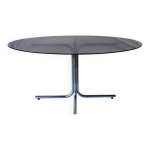 Table ann�es 70 en verre et chrome