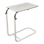 Table d'appoint ajustable 1970 en métal laqué blanc Table d'appoint ajustable 1970 en métal laqué blanc