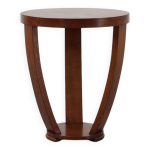 Table d'appoint art déco en bois et plateau plaqué façon échiquier, france vers 1940 Table d'appoint art déco en bois et plateau plaqué façon échiquier, france vers 1940