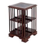 Table d'appoint en bois dur et bibliothèque tournante vintage sheraton revival Table d'appoint en bois dur et bibliothèque tournante vintage sheraton revival