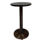 Table d'appoint brutaliste en bois tourn avec pressoir  vin