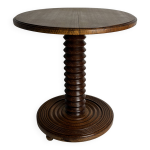 Table d'appoint brutaliste en bois tourn avec pressoir  vin