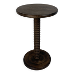Table d'appoint brutaliste en bois tourn avec pressoir  vin dans le style de charles dudouyt