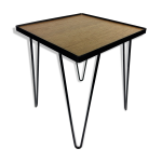 Table d appoint chne et mtal noir 1950