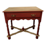 Table d'appoint ou console en bois terracotta avec tiroir