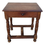 Table d'appoint console de ferme rustique en chêne massif ancienne 1900s Table d'appoint console de ferme rustique en chêne massif ancienne 1900s