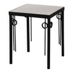 Table d'appoint en fonte et marbre pia manu, belgique, ann�es 1960.