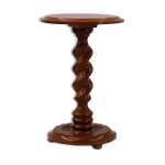 Table d'appoint ou guridon art dco en chne massif  base torsade, france annes 1940